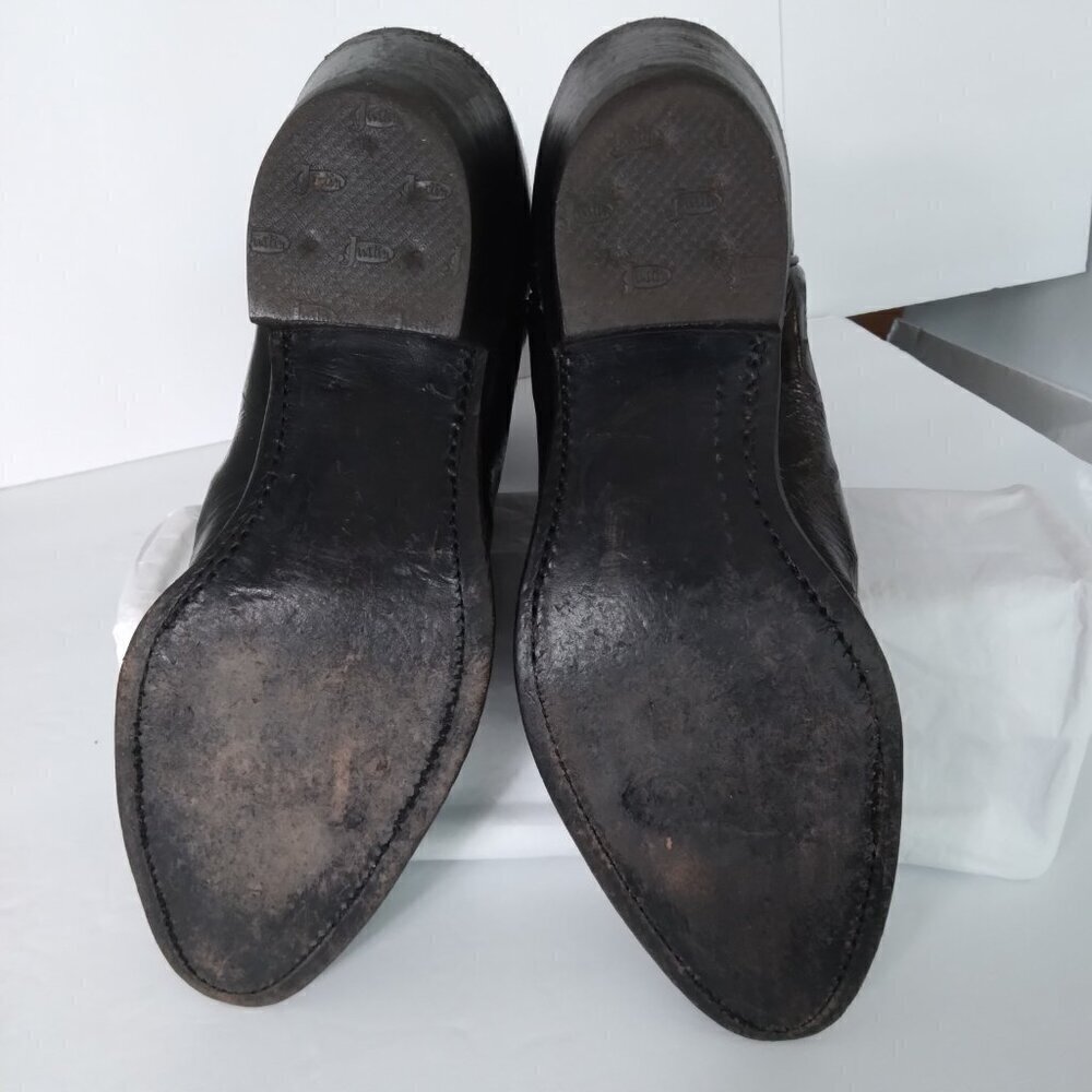 Justin Women's Vintage 1970's Black Eel Skin Cowboy Boots Made In U.S.A. Sz 7.5 - Picture 6 of 16